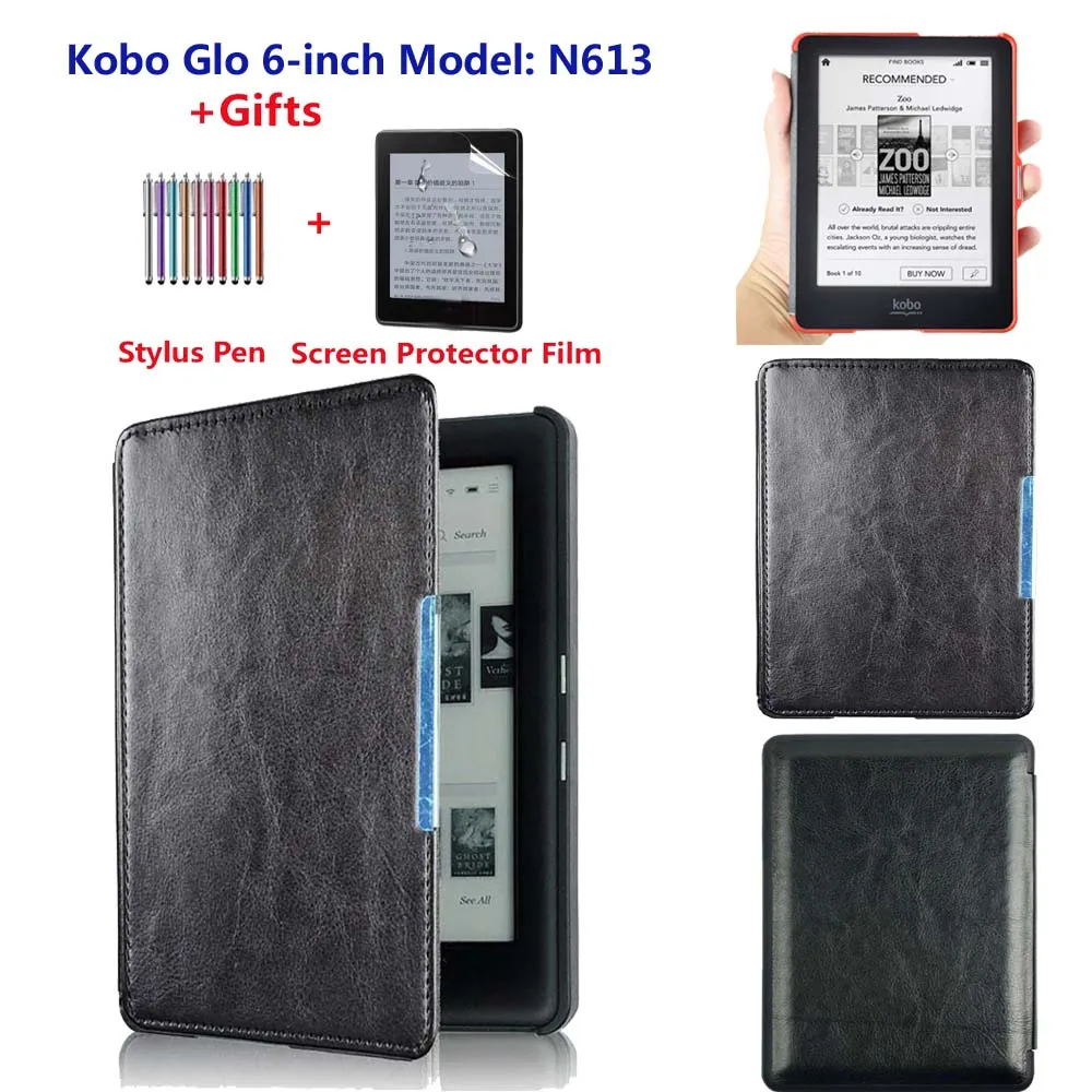 

Kobo Glo 6 дюймов N613 Бизнес Легкий и роскошный Комплект электронных книг Умный магнитный защитный чехол