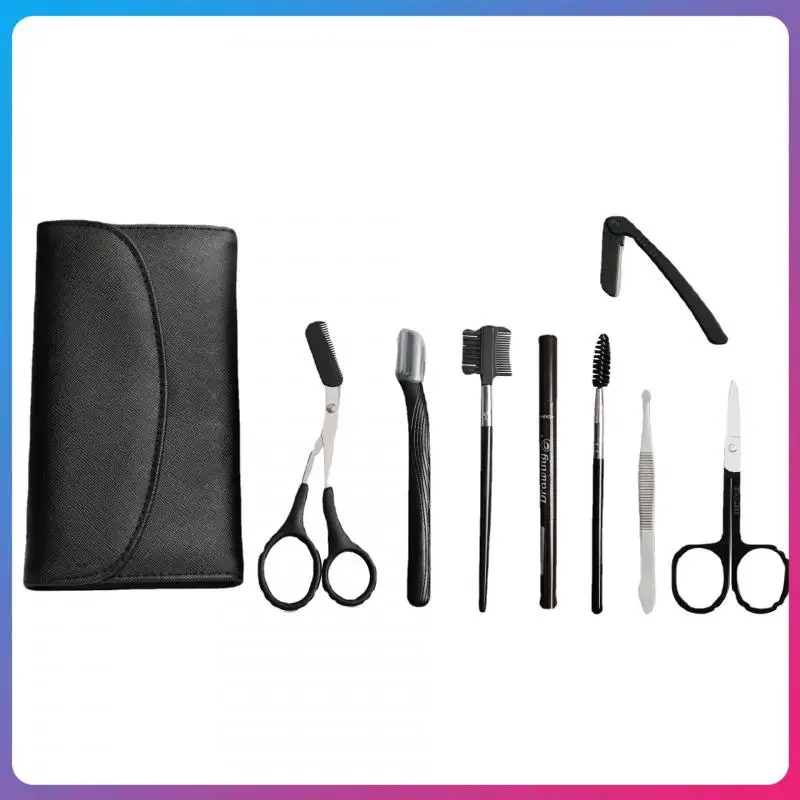 

8PCS Eyebrow Trimmer Sets Eyebrow Razor Kit Eyebrow Scissors Eyebrow Comb Razor Tweezers Eyelash Brush Beauty Makeup Tools Kits