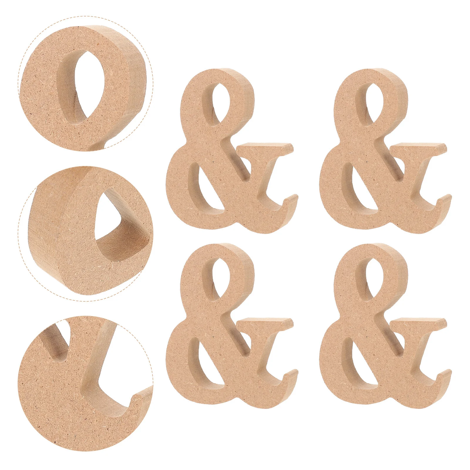 

4 Pcs Signage Decorative Desk Home Accessory Blank Flags Ornaments Household Table Wood Craft