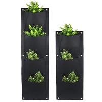 waterproof 4 felt grow bag pokets in 1 wall mounted decorative planting bag fabric garden planter flower container storage bag