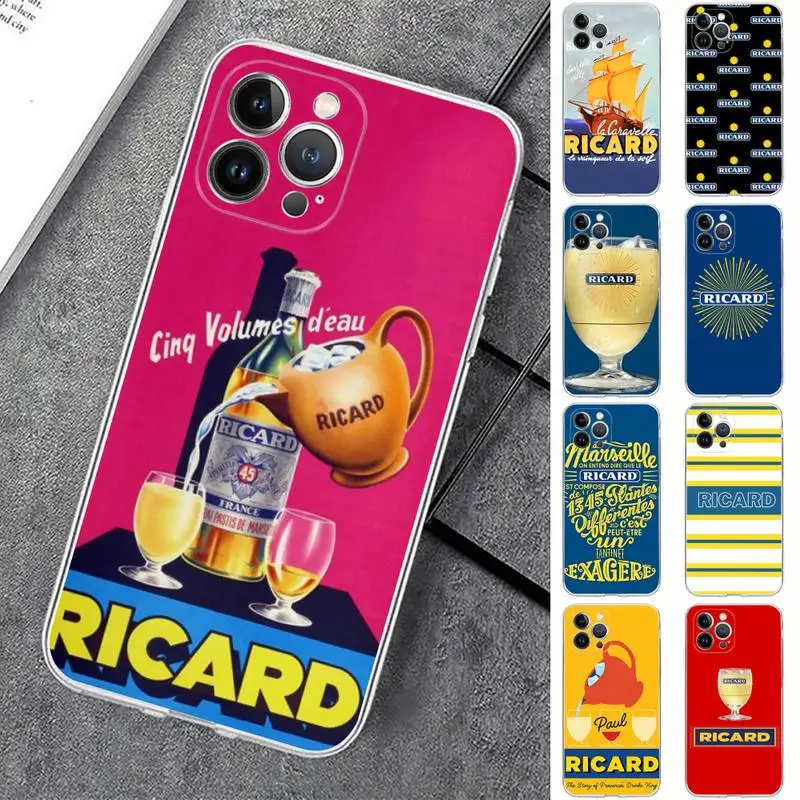 

RICARD Phone Case For iPhone 14 13 12 Mini 11 Pro XS Max X XR SE 6 7 8 Plus Soft Silicone Cover