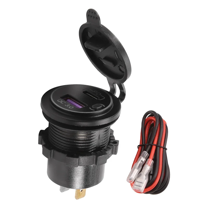 1 упаковка автомобильного зарядного устройства PD Type C USB и розетки для быстрого QC