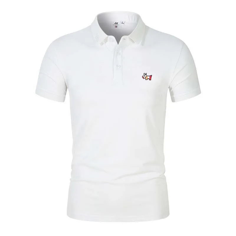 Golf Apparel Men's Summer Short Sleeve Breathable POLO Shirt Horse Outdoor Sports Men's POLO Cotton T-shirt Golf Polo Shirt