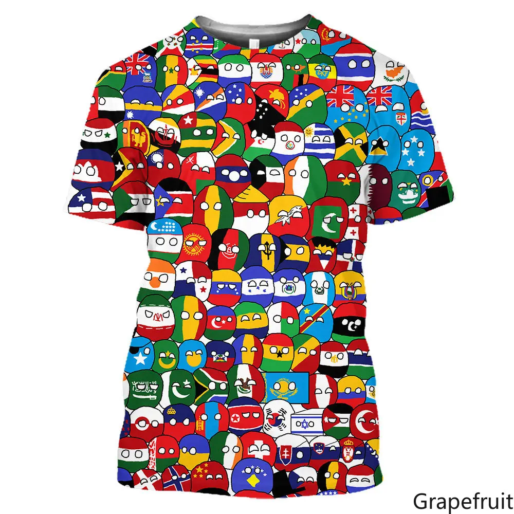 

Summer Men Ladies Short Sleeve LIASOSO Country Ball 3D Printing T-Shirt Russian Soviet Anime Harajuku T-Shirt Casual Fashion Top