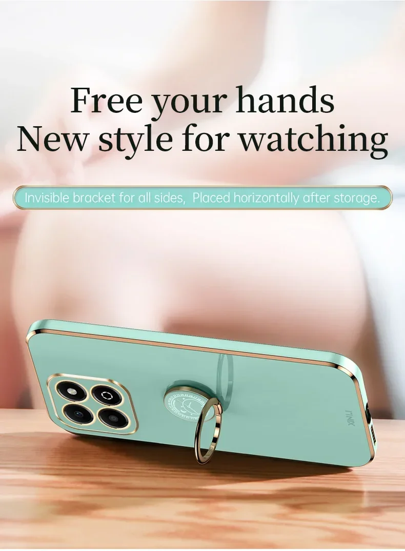 Для Honor X6b Чехол Мягкий силиконовый чехол для X 6 b HonorX6b 56 &quotкольцевой держатель