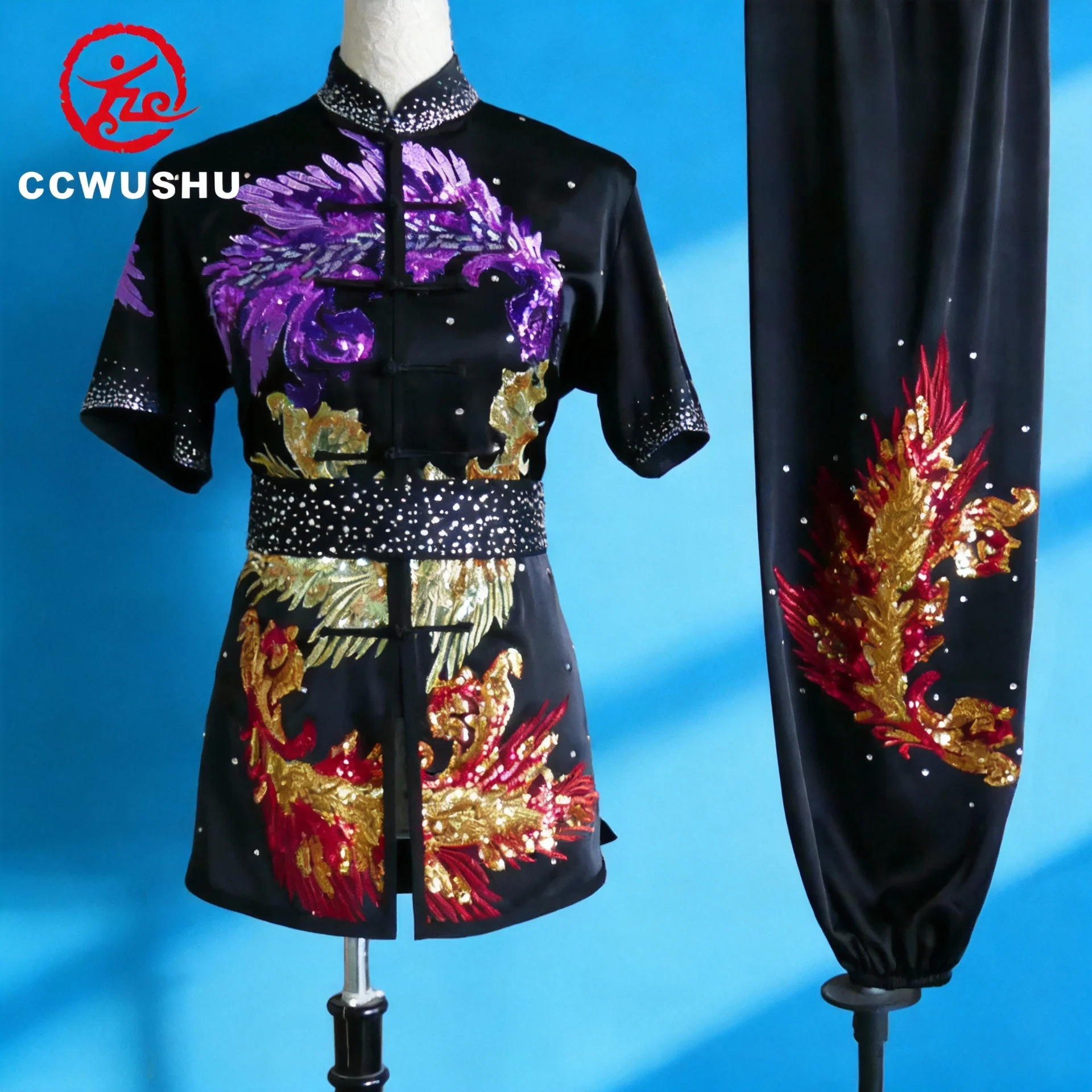 Фото Китайские костюмы для кунг-фу, одежда для ушу, униформа для чанцюань, одежда для соревнований по боевым искусствам, вышитая одежда для кунг-фу таолу, CCWUSHU №2