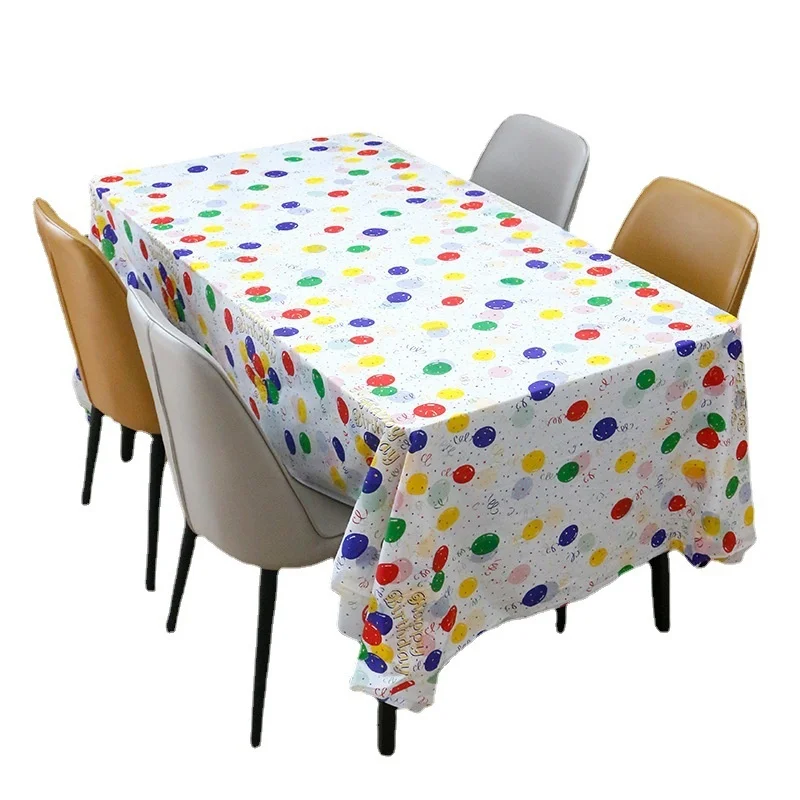 

Disposable PEVA plastic tablecloth thickened oil proof cartoon balloon tablecloth party kindergarten tablecloth