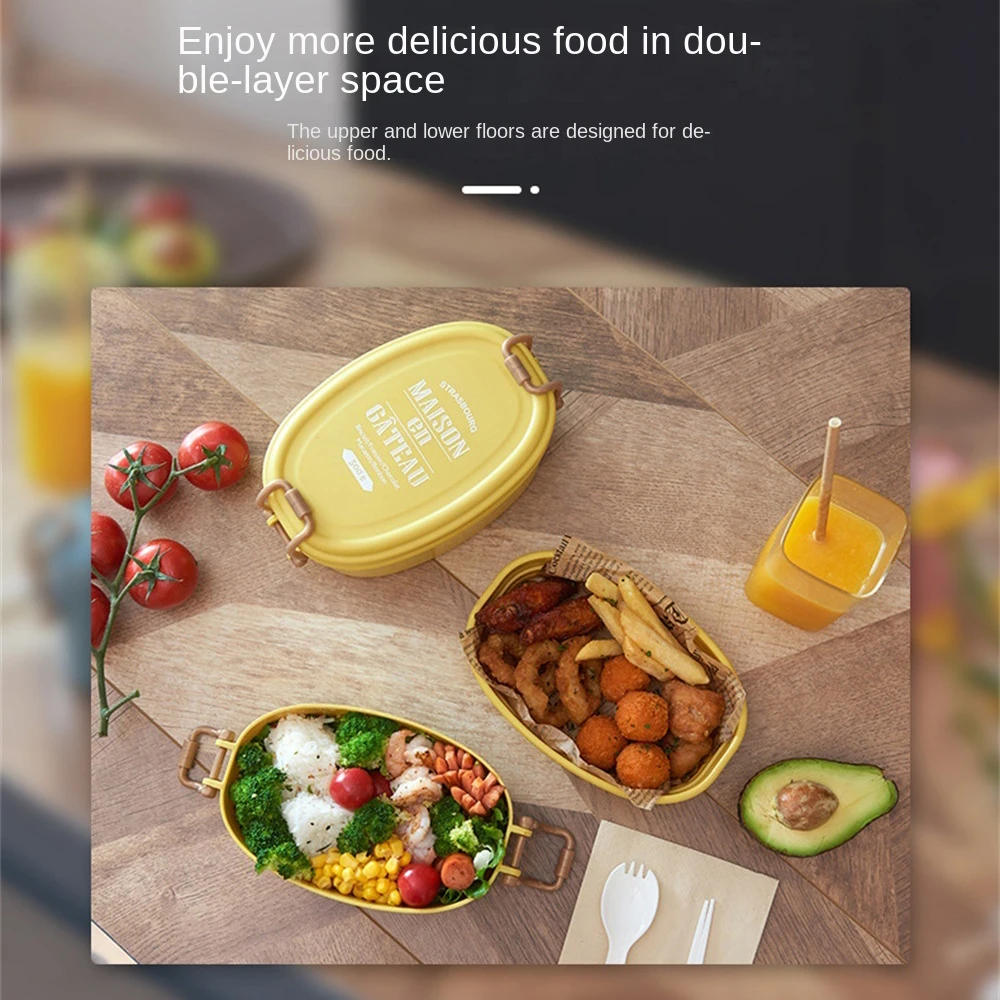 Коробка для закусок легкая в переноске здоровое питание 800-1000 мл двухслойная