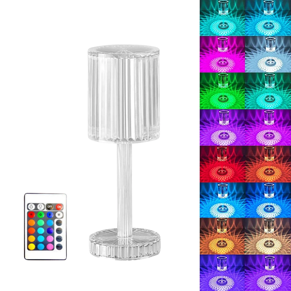 

LED Crystal Diamond Table Lamp Acrylic Desk Decor Atmosphere Lamp Bedside Night Light For Bedroom Living Room Decorations