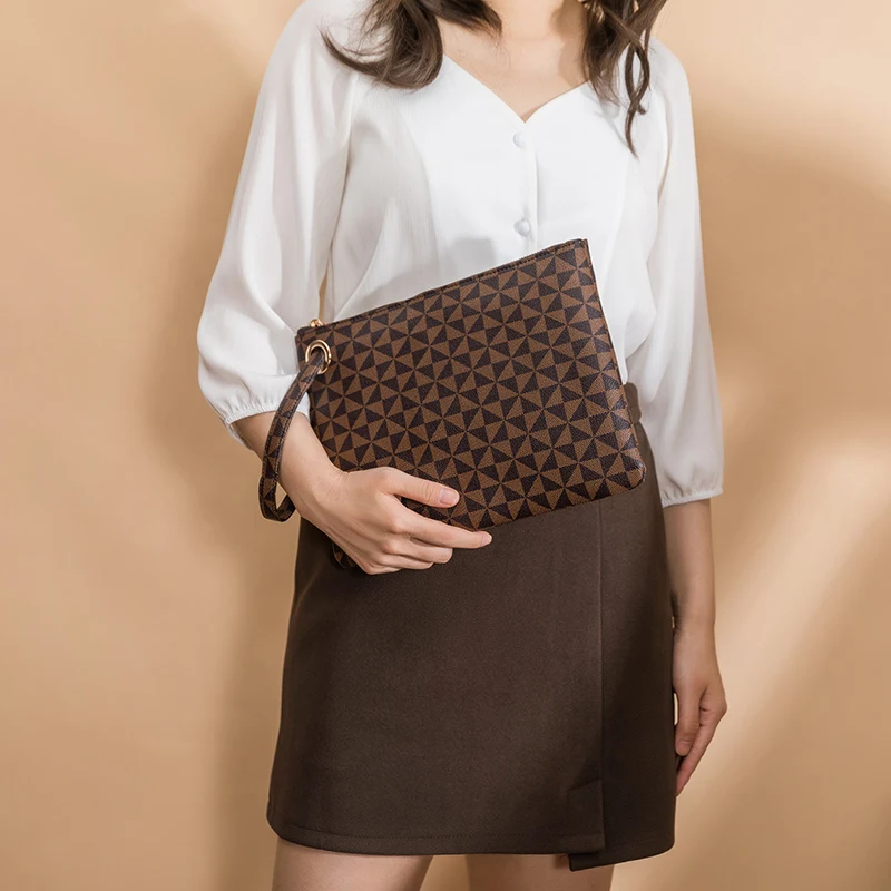 

New men's and women's clutch bag business large capacity clutch bag classic fashion simple clutch bag zipper print