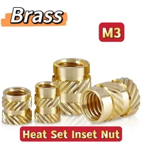50pcs heat set insert nuts female thread brass knurled inserts nut embed parts pressed fit into holes for 3d printing m3