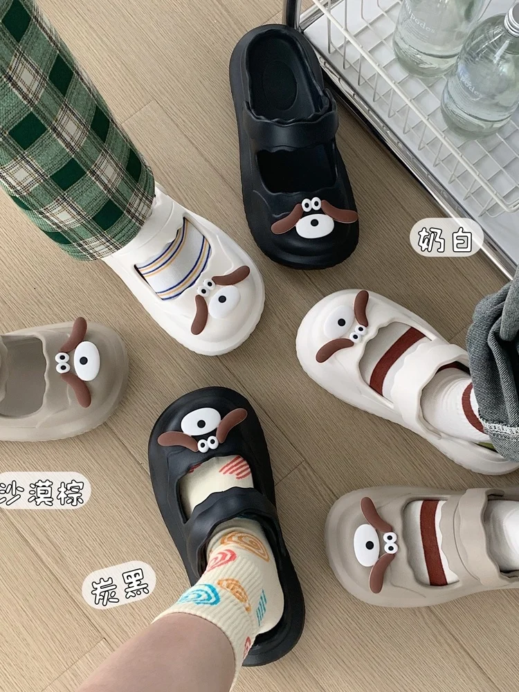 

2023 New Fashion Trend EVA Hole Shoes Thick Sole Laces Versatile Couple Wear Two Non Slip Casual Outdoor Beach Half Slippers