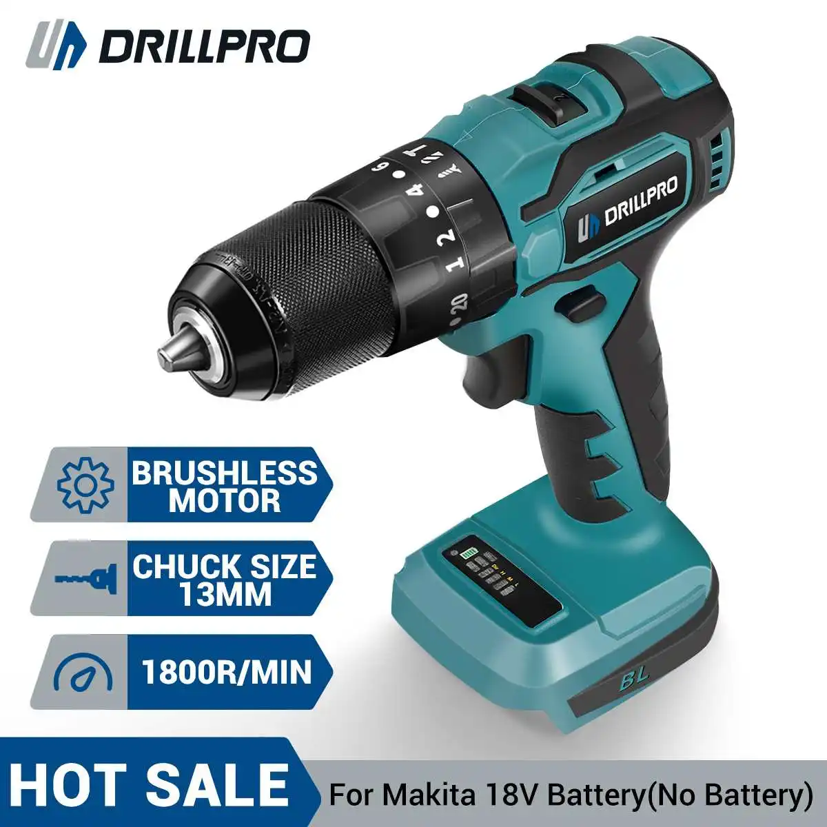 Бесщеточная ударная дрель Drillpro 13 мм
