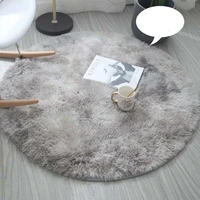 moden thick round faux area rugs shaggy tie dye carpet for living room soft plush fluffy non slip floor parlor mats home decor