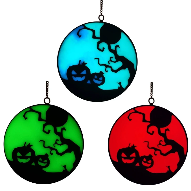 

Halloween Luminous Glass Skull Pumpkin Pendant Party Background Decoration Gift