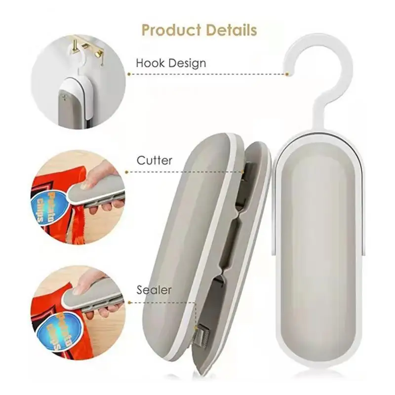 

Storage Seal Storage Bag Clip 2 In 1 Sealing Machine Bag Closure Mini Bag Sealer Machine For Food Snack Kitchen Gadgets Newest