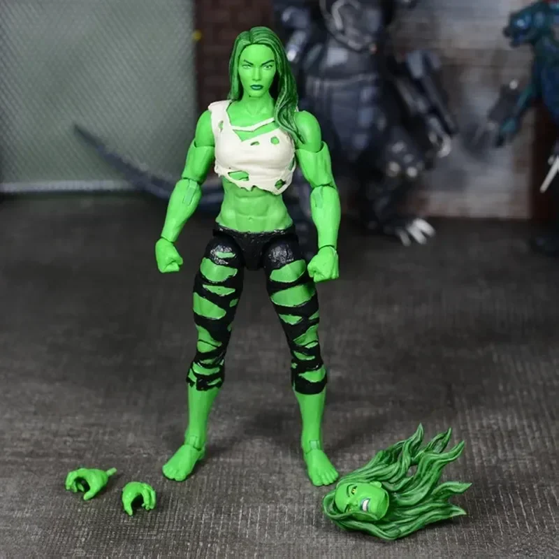 Фигурка Marvel Legends She Hulk 6 дюймов подвижная Angry Normal Head Hulkettes версия без дополнительных