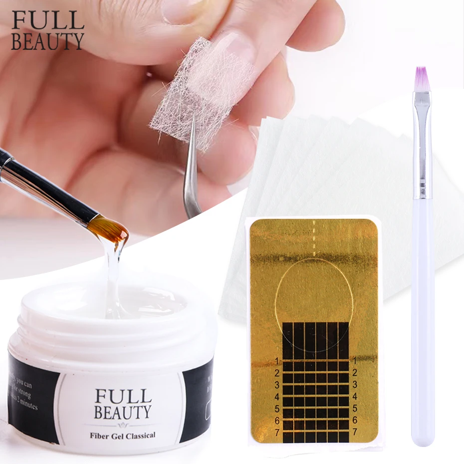 15ml Acrylic Gel For Nail Extension Kit French Tips Silk Fiberglass Brush Nail Art Forms Tools Gel Polish Manicure CH1800-1