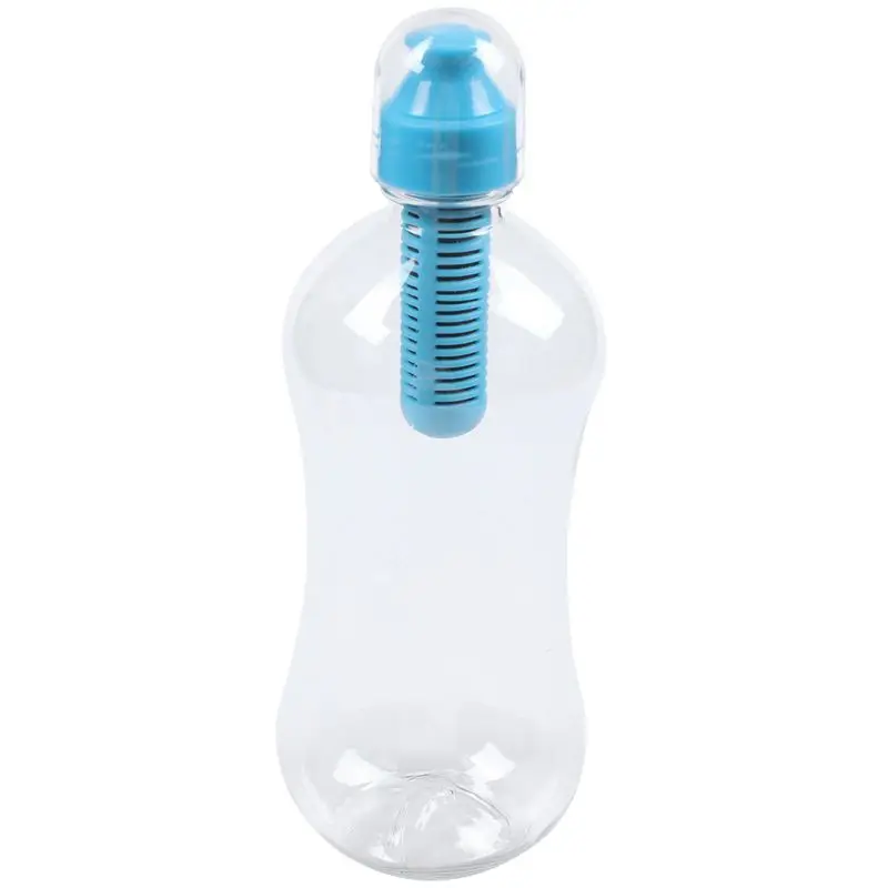 

550ML Outdoor Water Bobble Hydration Filter Bottle Filtered Drinking, Blue