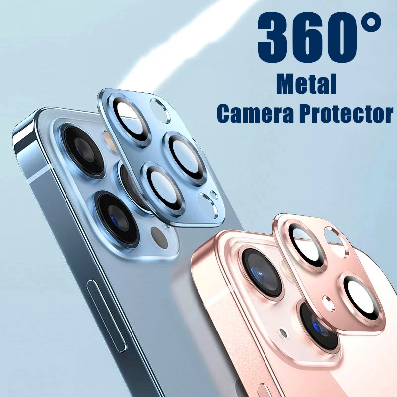 

Защита для объектива камеры для iPhone 12 13 Pro Max Mini с полным покрытием, закаленное стекло для iPhone 11 Pro Max, металлическая защита для камеры