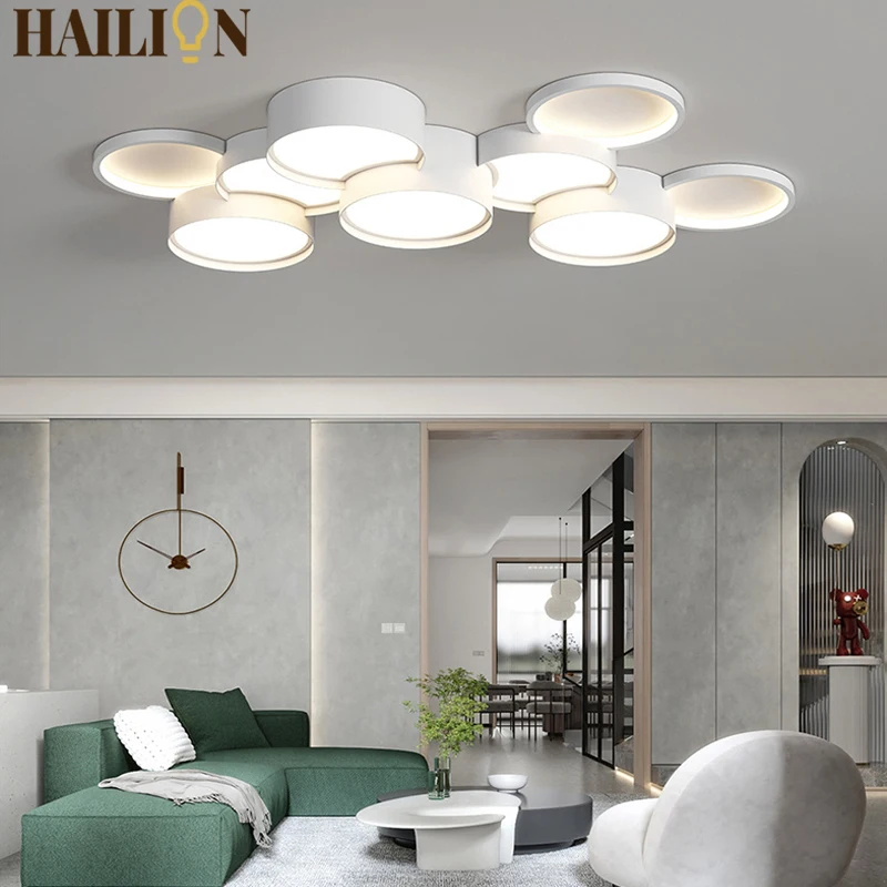 

Geometric LED Ceiling Lights Chandelier For Living Dining Room Bedroom Kitchen Lighting Lustre Decor Lamp Lights White