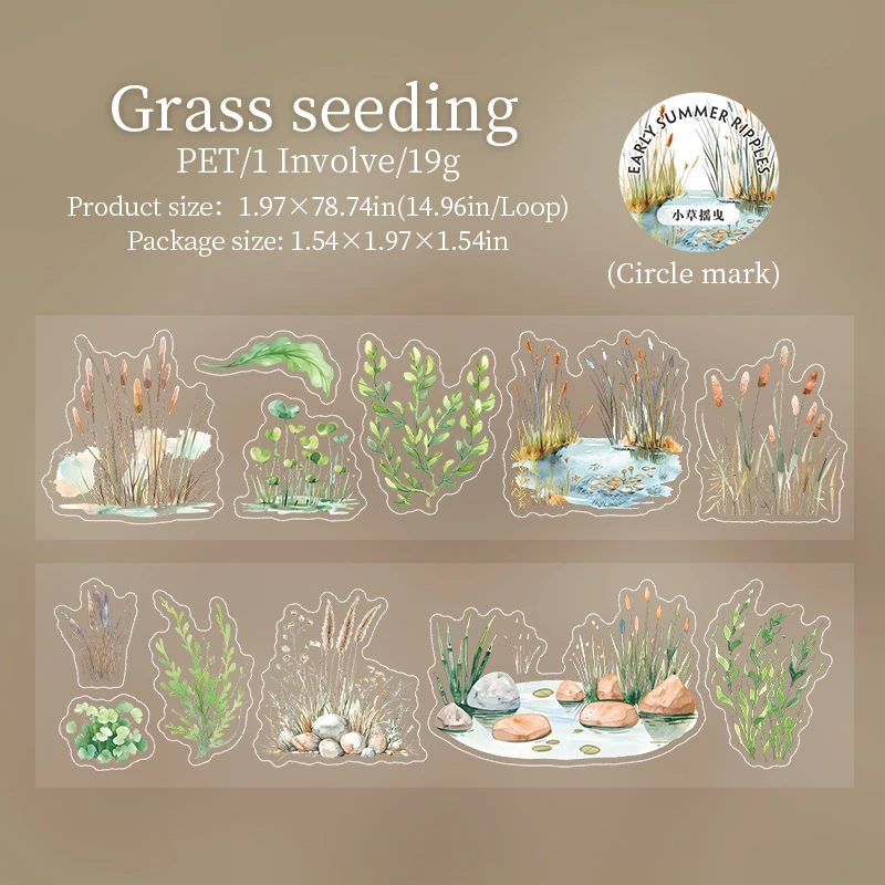 

200 см/рулон, летний пруд лотоса, ПЭТ-лента, милые литературные ленты в стиле INS, журнальные ленты для справочников, креативные канцелярские принадлежности для скрапбукинга «сделай сам», коллажа