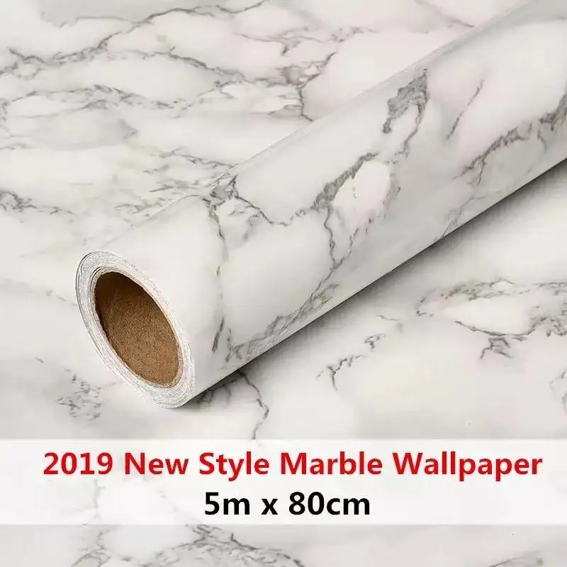 

5mx80cm Thick Marble Paste Wall Stickers Oil-Proof Cabinet Dining Table Countertop Furniture Renovation Self-Adhesive Wallpaper