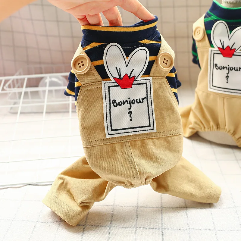 

Teddy Dog Clothes New Summer Clothes Pet Cat Supplies Clothing Rabbit Suspender Spring and Autumn Dog Clothes
