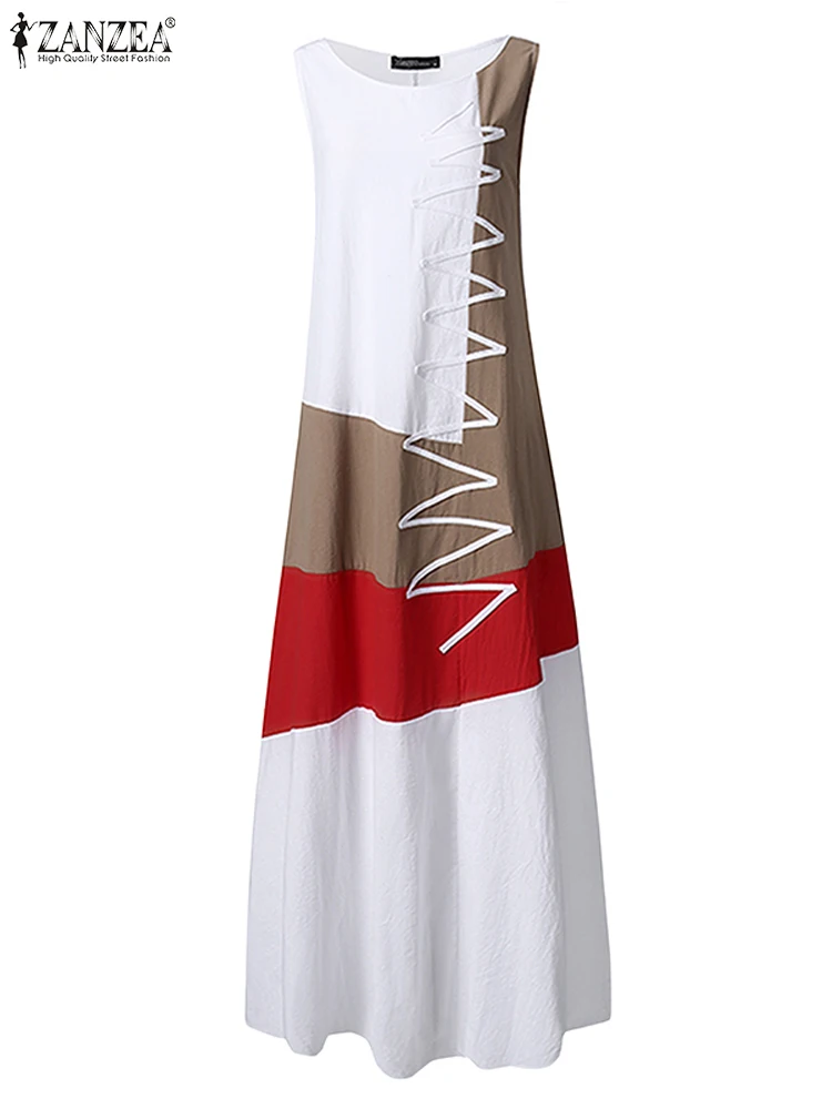 Женское платье ZANZEA с круглым вырезом