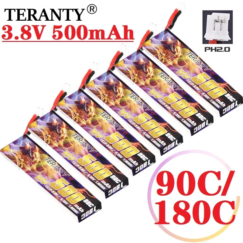 

TERANTY 1S 3,8 V 500mah 90C/180C FPV LiPo батарея с PH2.0 разъемом для RC FPV Drone M80S Tiny7 Beta75S Emax Tinyhawk Snapper7