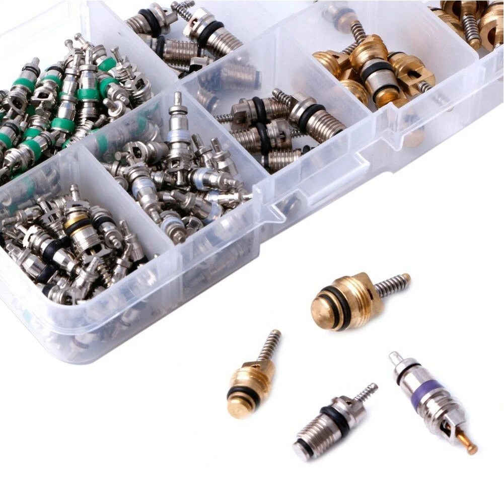 

134pcs A/C Core Valves R134A Automotive Air Conditioning Assortment&Remover Kit