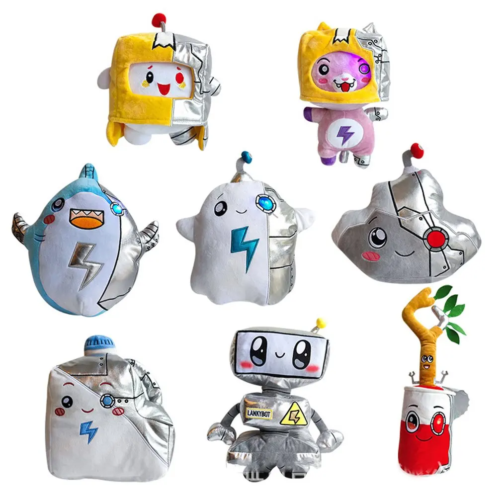 

Lankybox Cyborg Plush Toy Robot Plush Doll Light Decorative Soft Creative Lovely Stuffed Dolls Chidren Birthday Gifts