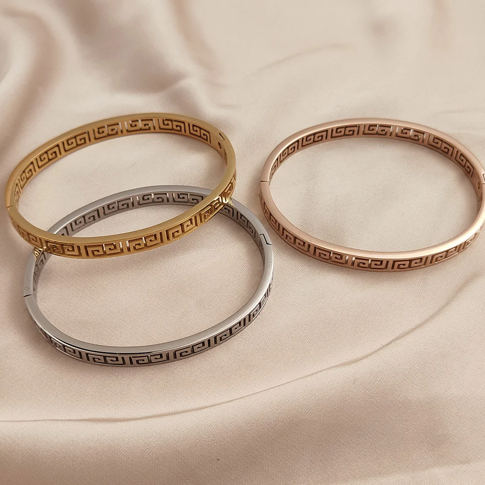 Классический буддийский браслет Sanskryt O-образной формы из нержавеющей стали с