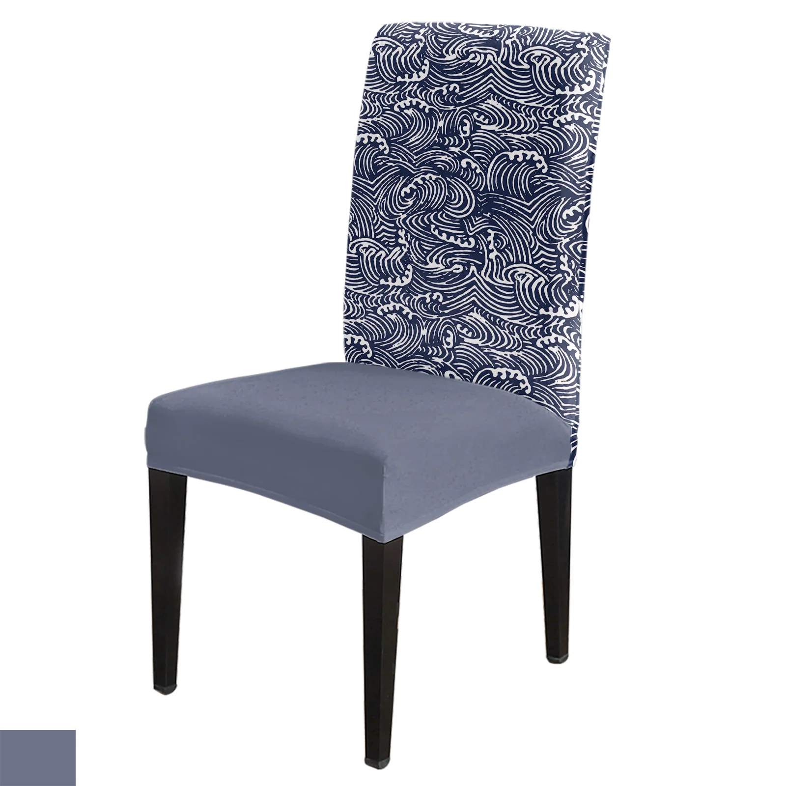 

Чехлы для обеденных стульев с текстурой морской волны, эластичное сиденье из спандекса, чехол для свадебной кухни, банкета, искусственное сиденье