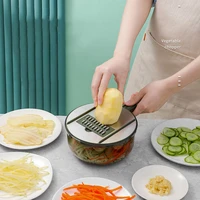 9 in 1 multifunctional vegetable cutter kitchen gadgets with basket vegetable orocessing shredded diced salad slicer grater