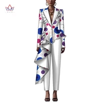 2 pieces set african women top and pant set dashiki print trousers sets african women clothing blazer set african clothes wy7890