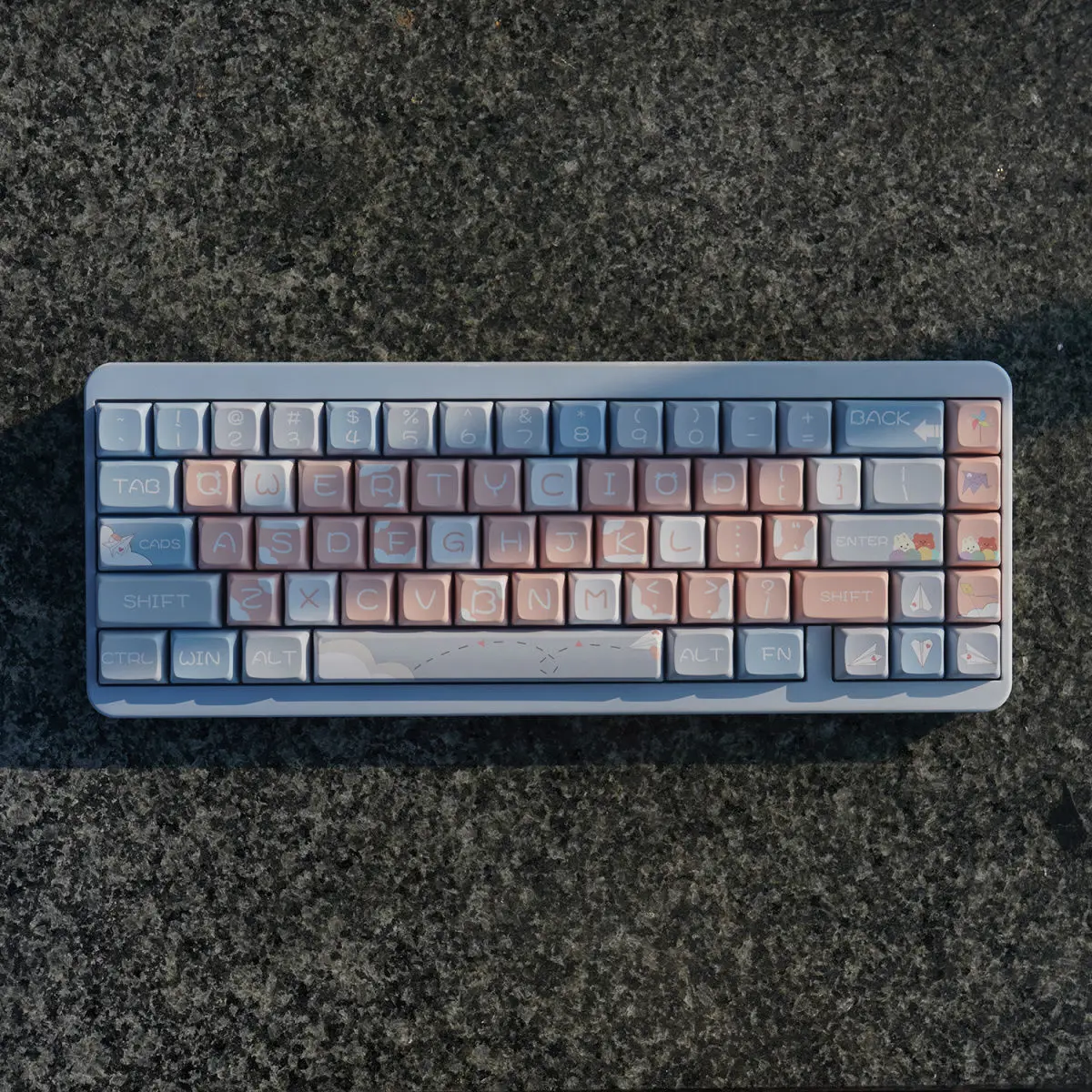 

idobao XDA Profile Keycap Pink Blue Cute Keycap Dye-sub PBT Keycap Set for Cherry MX Mechanical Keyboard Custom Gaming Keyboard