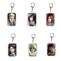 attack on titan anime keychain shingeki no kyojin pendant wings of liberty key chain rings motorcycle keys men gifts wholesale