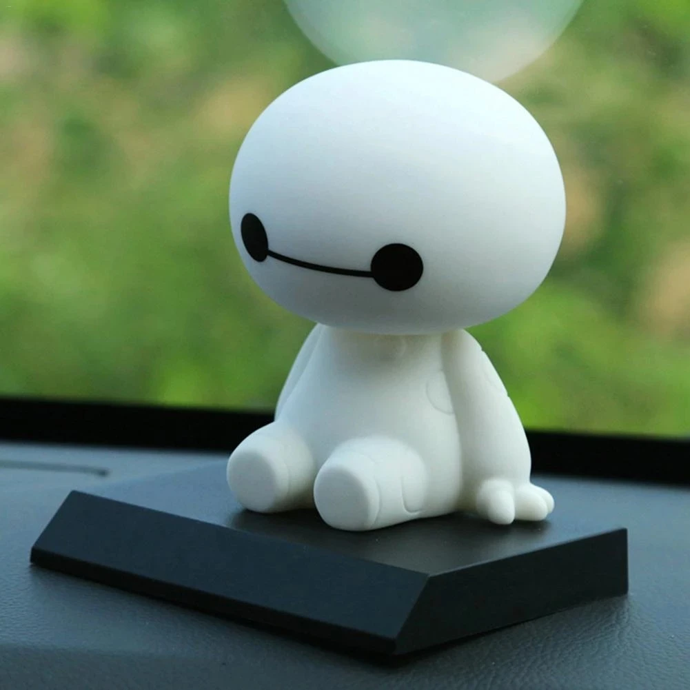 

Мультяшный робот Baymax, Вибрирующая голова, фигурка, украшения для автомобиля, интерьера, аксессуары для украшения интерьера