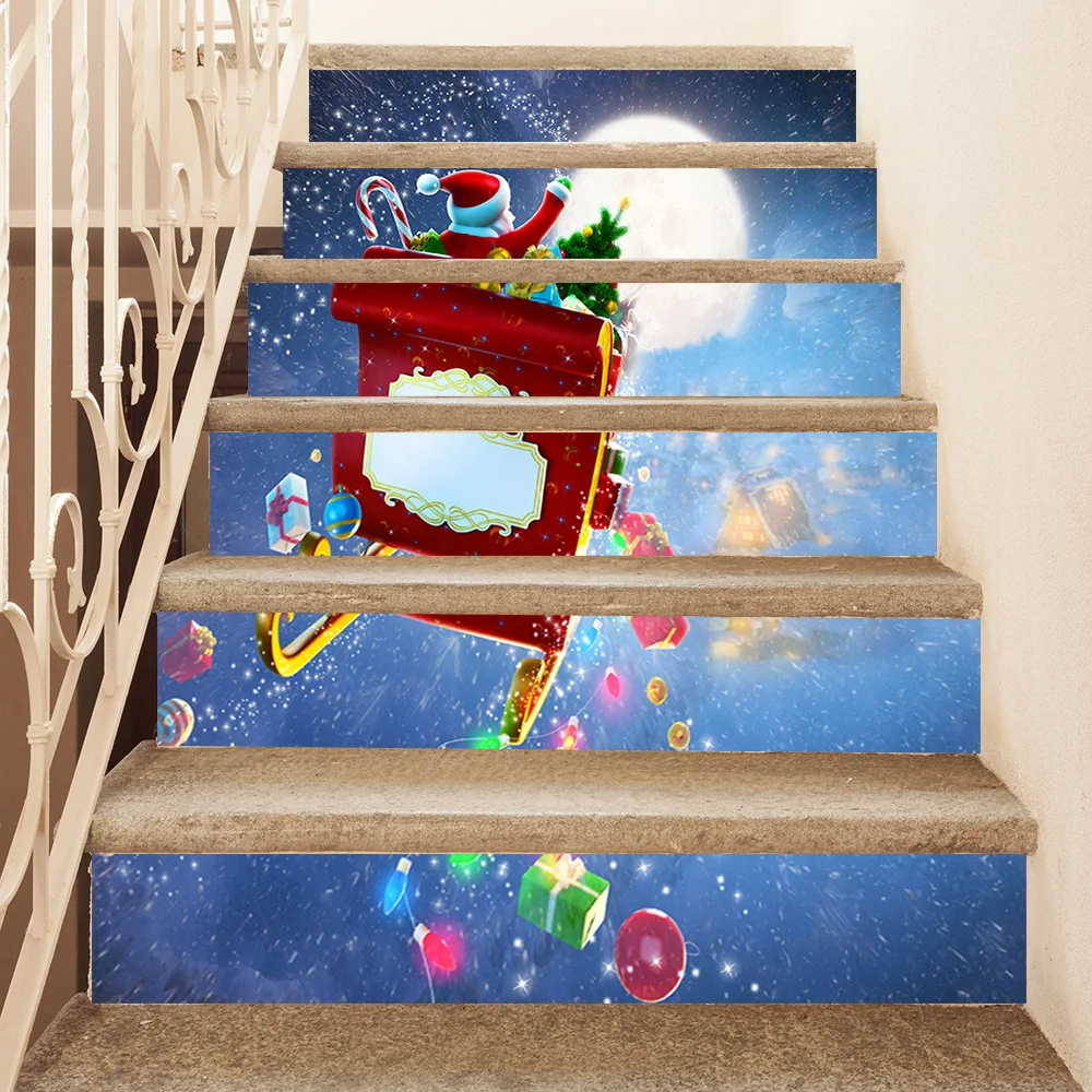 

Christmas Creative 3D Stair Decoration Santa Step Decals Refurbished Concealer Wall Wall Decor Home Decoration Accessories