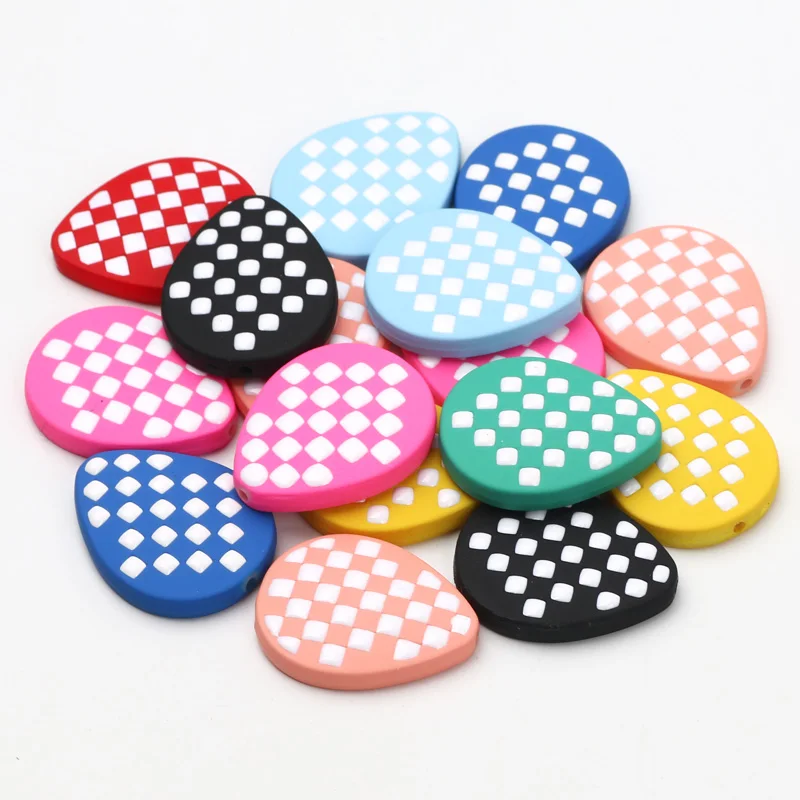 5/10 шт.22 х27 мм акриловые бусины красочные овальные шашки мозаики рисунок акриловые бусины для ювелирных изделий производства DIY аксессуары