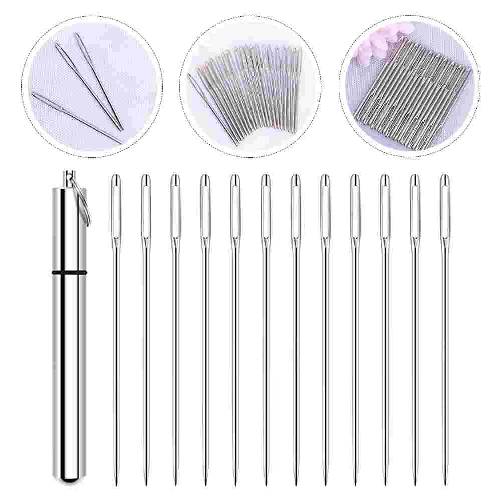 

Sewing Hand Needle Knitting Twin Holes Side Alloy Threading Self Tapestry Machine Eye Big Tool Set Weaving
