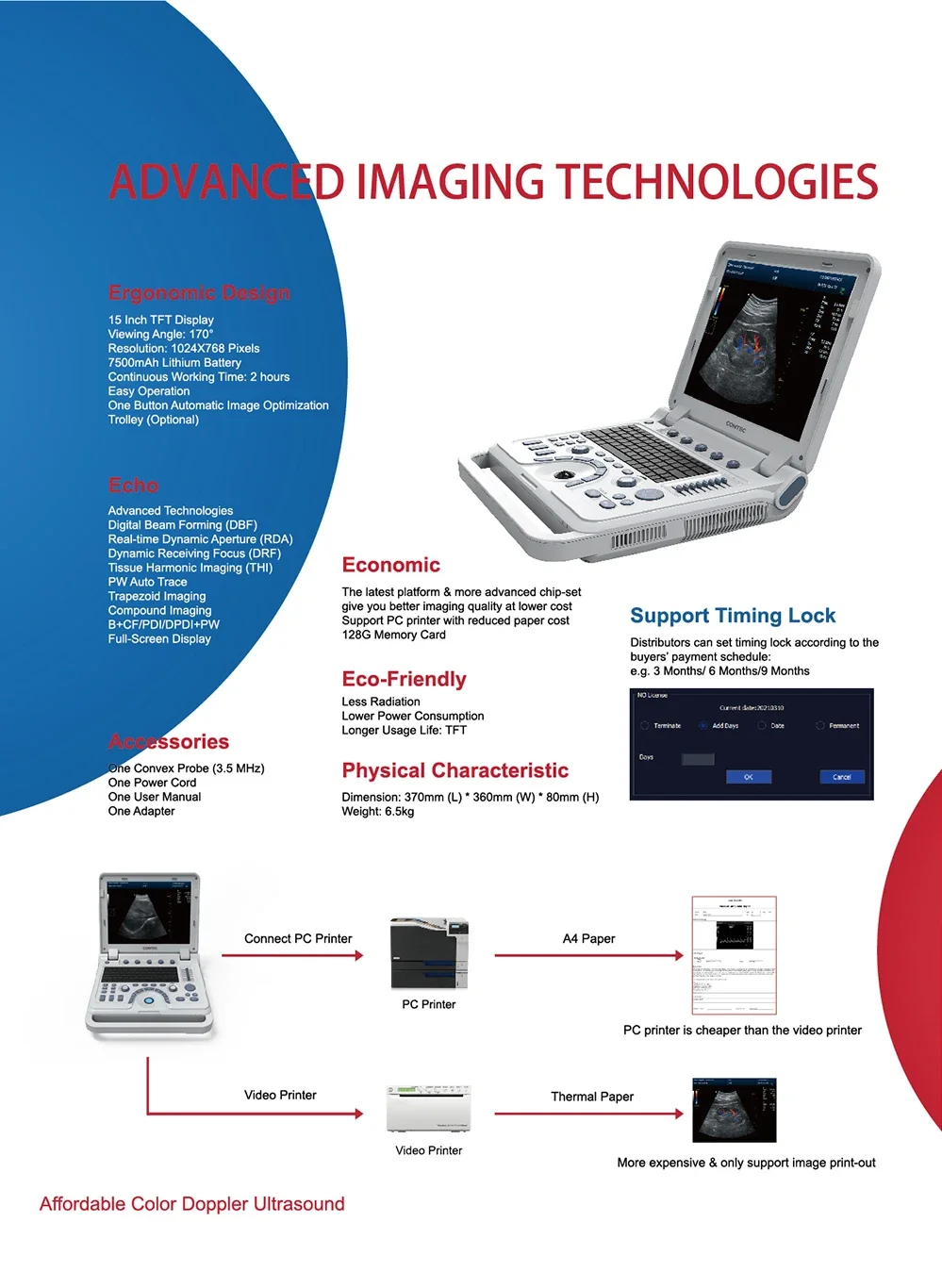 CONTEC CMS1700A-VET Цветной Допплер ветеринарная ультразвуковая сонография