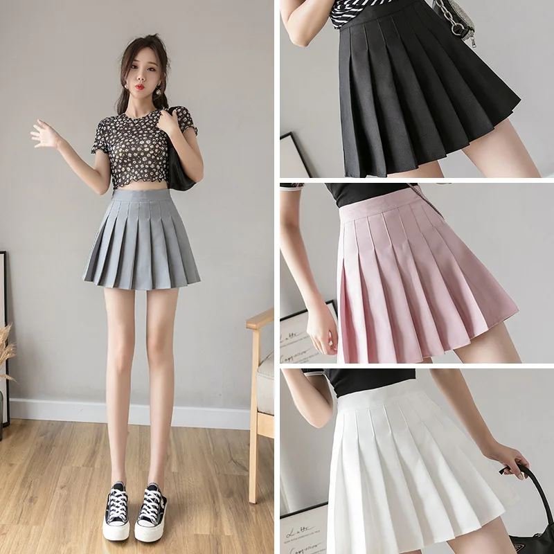 

Fashion Girls Women Summer Mini Skirts 2022 Kawaii Black Hippie Skirts Harajuku Style Pleated Skater Clothes Korean Clothing