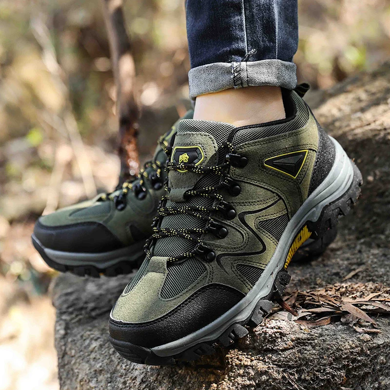 

Large Men's Shoes Mountaineering Outdoor Sports Trekking Casual Shoe Climbing Cross-country Hiking Walking Tactical Sneakers