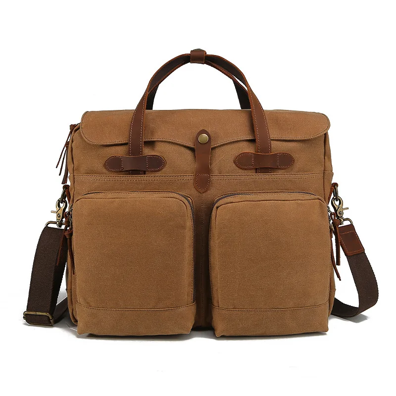 Retro Men's Bag Casual Canvas Bag Briefcase Laptop Bag Simple Commuter Bag Shoulder Bags Messenger Bag Handbags