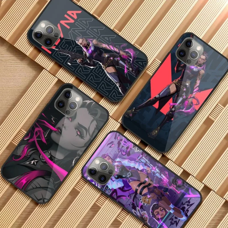 Valorant Reyna геймерский чехол для телефона iPhone 14 13 12 11 XS X 8 7 6 Plus Mini Pro Max SE 2022 PC стеклянный чехол для телефона Funda