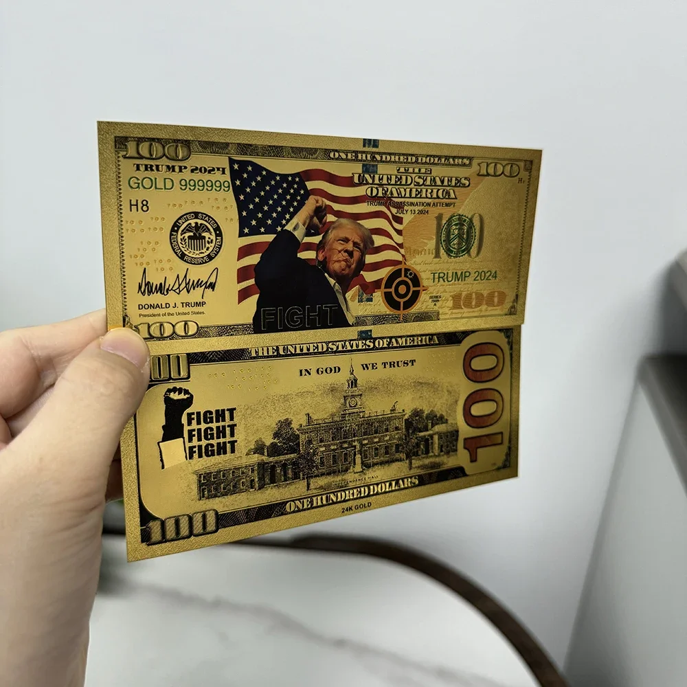10 шт./лот 2024 стрельба по боевой карте делает меня сильнее Дональд Трамп 100 доллар