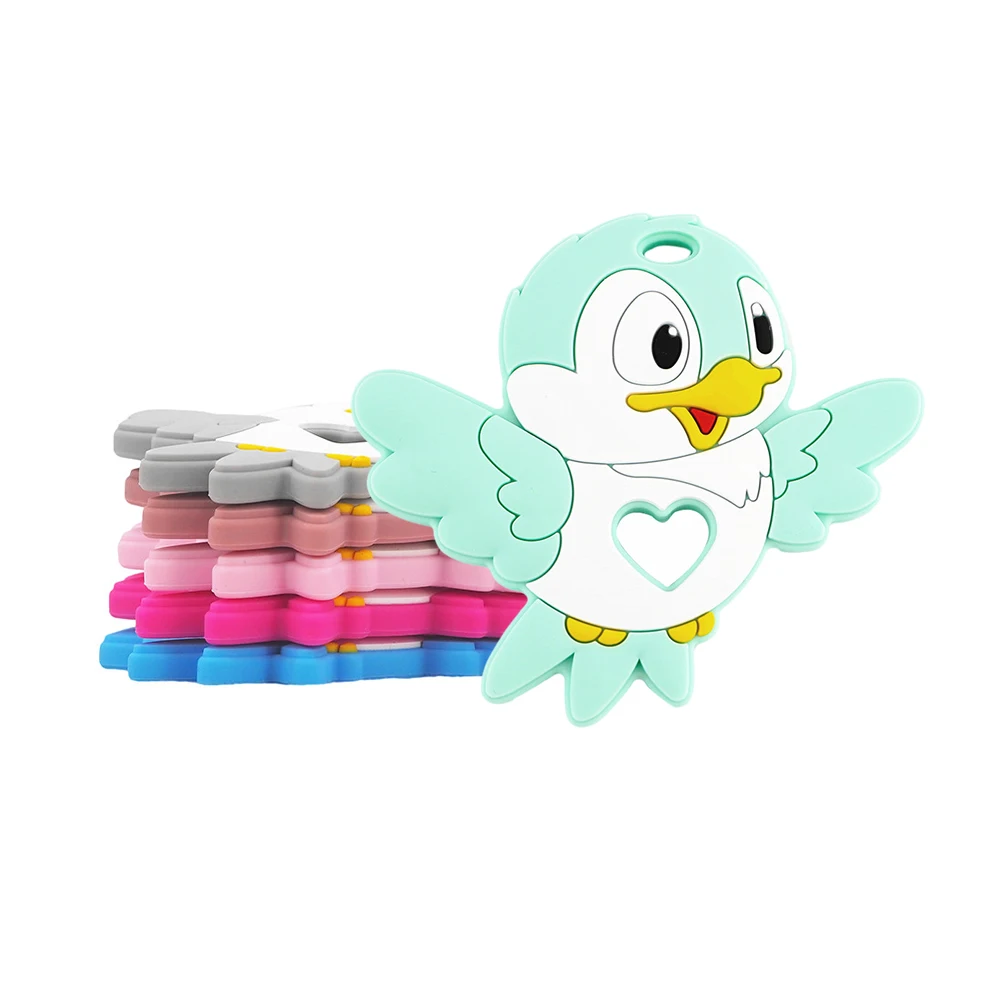 

Chenkai 5pcs Silicone Bird Teethers Animal Shaped Teething DIY Baby Chewing Pendant Nursing Sensory Pacifier Dummy Necklace Toy