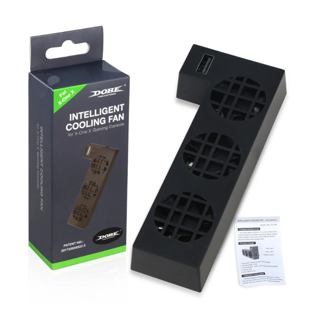 Фото Портативный USB-вентилятор с контролем температуры для игровой консоли Xbox One X, внешние 3 вентилятора, умный кулер, избегайте высокой температуры №1